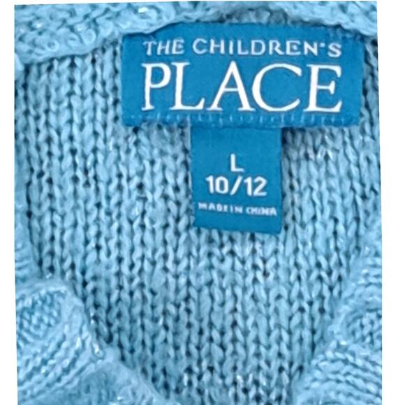 Girl's Aqua Blue Pull Over Hoodie Sweater Size Large 10/12 - Picture 7 of 7